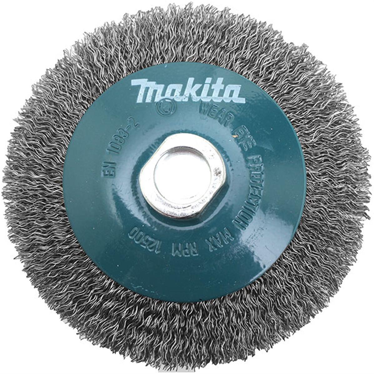 Brosse conique à fils acier ondulés makita pour meuleuses MAKITA