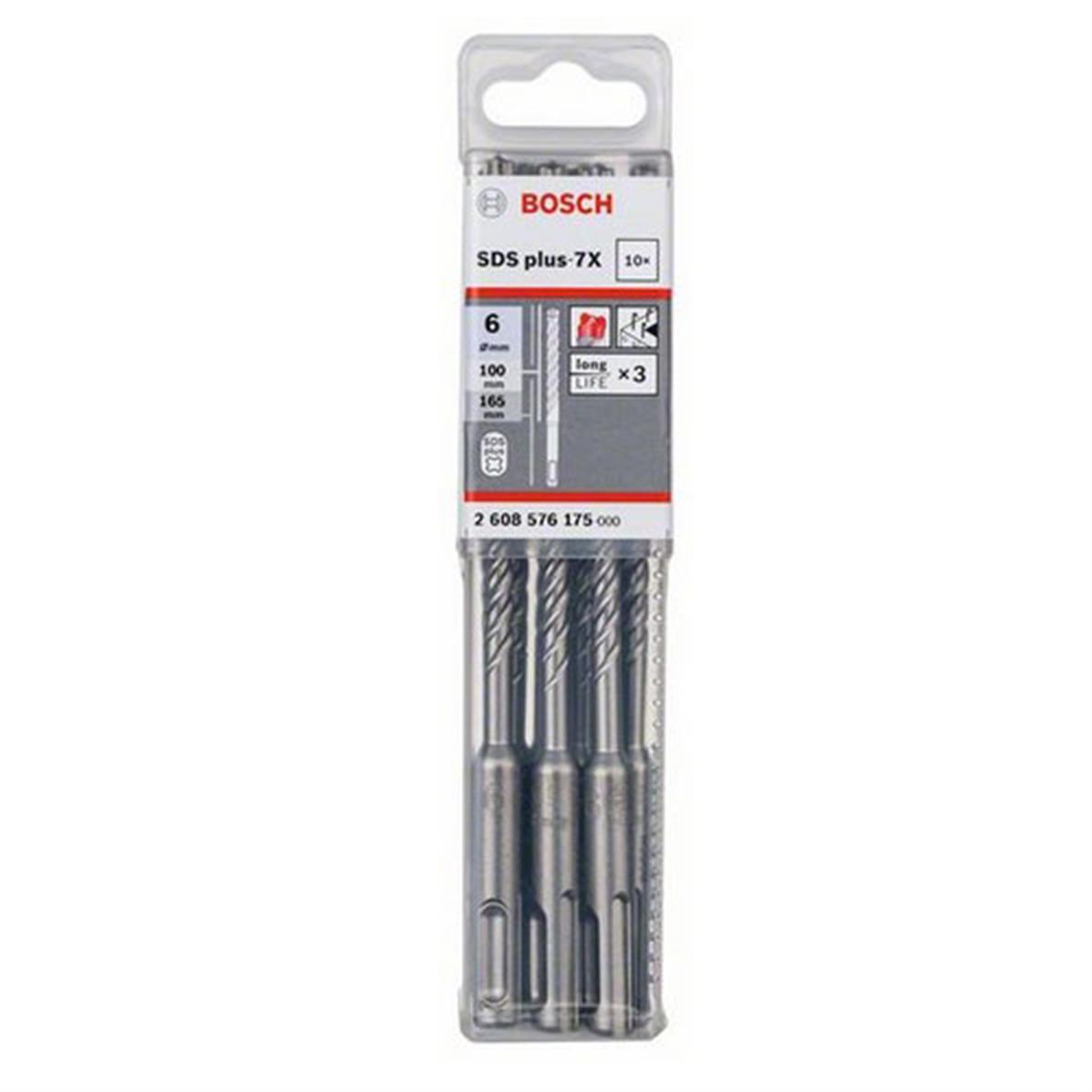 Bosch Forets SDS plus 7X pour perforateur pack 10 pièces Outil Maxi Pro