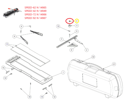 Rubi 57485 -Pièce détachée Capuchon M6 Rouge pour coupe-carreaux SPEED, TQ, TP, TR