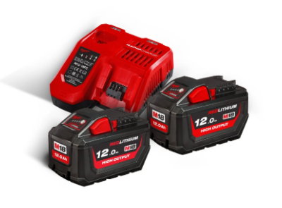 Pack de 2 Batteries 18V 12,0 Ah Li-ion High Output avec Chargeur Rapide - Milwaukee M18 HNRG-122 4933464261