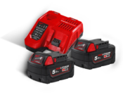 Pack de 2 Batteries 18V 5,0 Ah Li-ion avec Chargeur Rapide - Milwaukee M18 NRG-502 4933459217