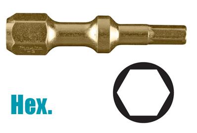 EMBOUTS SHORTON IMPACT GOLD HEX 2,5 (2 PCS) MAKITA - B-42329